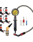 Monster Valve™ Primary - Standard Valve Stem Mount - 5 pack with Ventoso™ RED Tire Inflator Gauge