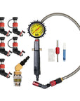 Monster Valve™ Primary - Standard Valve Stem Mount - 5 pack with Ventoso™ RED Tire Inflator Gauge