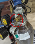 N2 male to CO2 male Adapter Brass