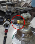 N2 male to CO2 male Adapter Brass