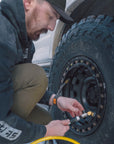 Monster Valve™ Primary - Standard Valve Stem Mount - 5 pack with Ventoso™ RED Tire Inflator Gauge