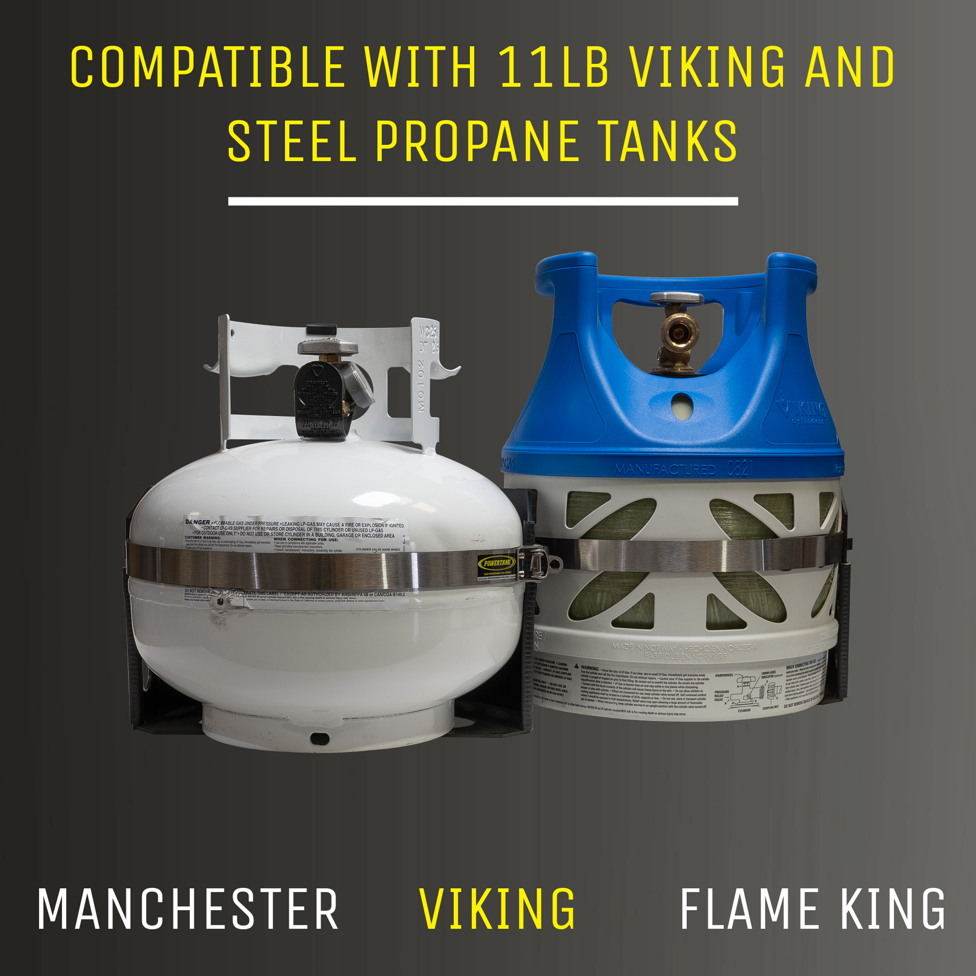 Tor LOCKER Bracket for 11 lb Squatty Propane Tank &amp; 11 lb Viking Composite Tank