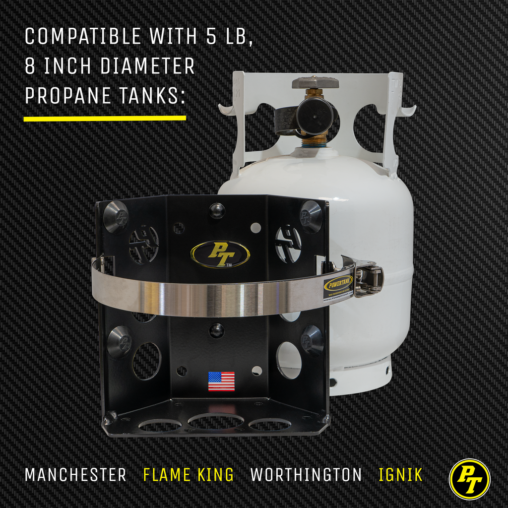 Propane Tank Locker Teton LOCKER Propane Tank Bracket for 5 lb LP Bottle 8 in Diameter
