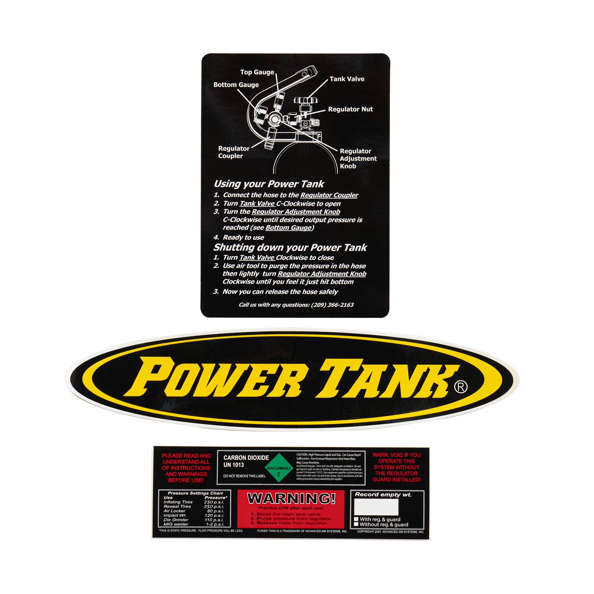 Replacement Power Tank Decals