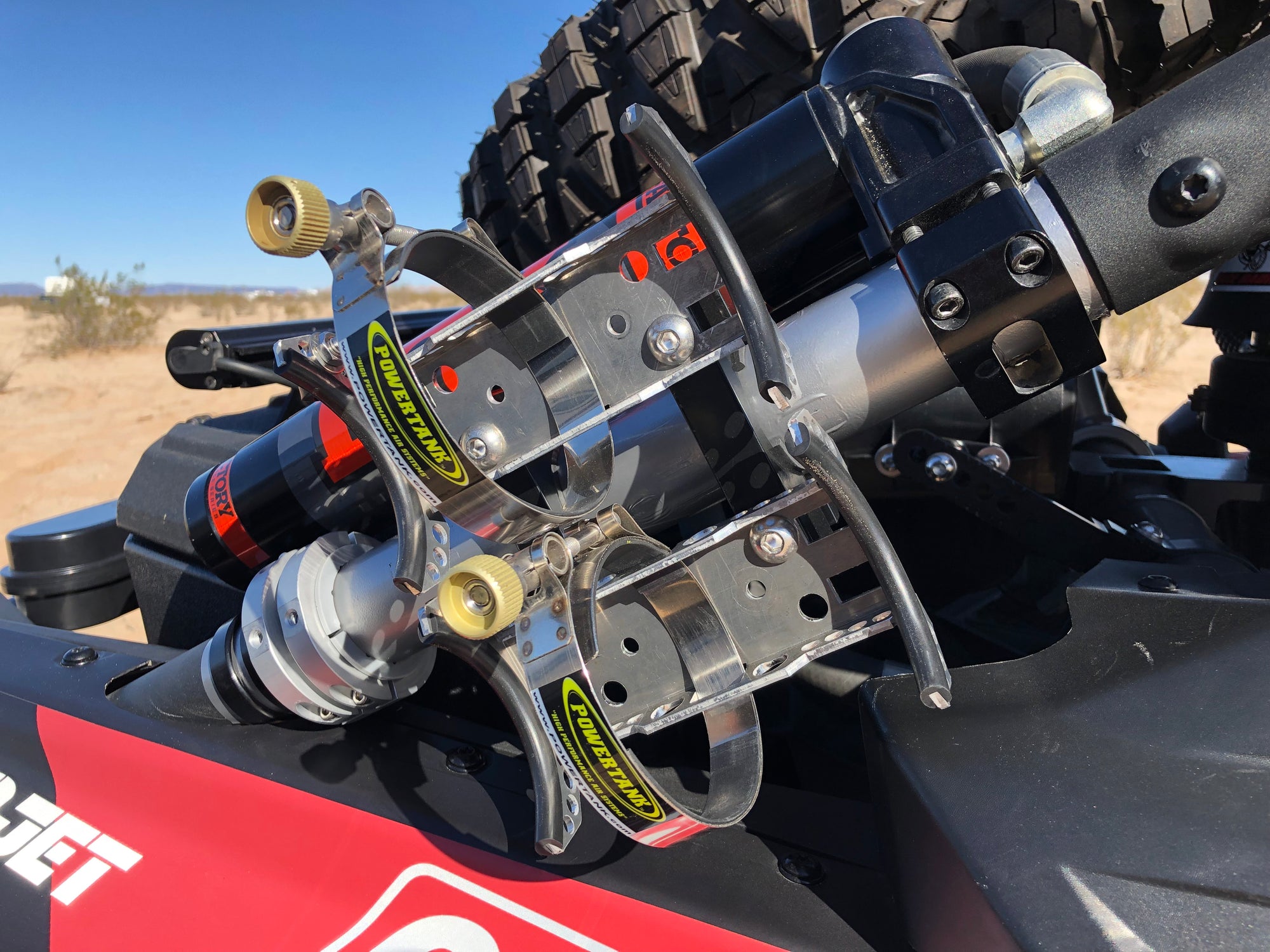 Double Barrel Bracket Power Shot™ Trigger - SXS Two Bottle CO2 Air Up System Power Tank