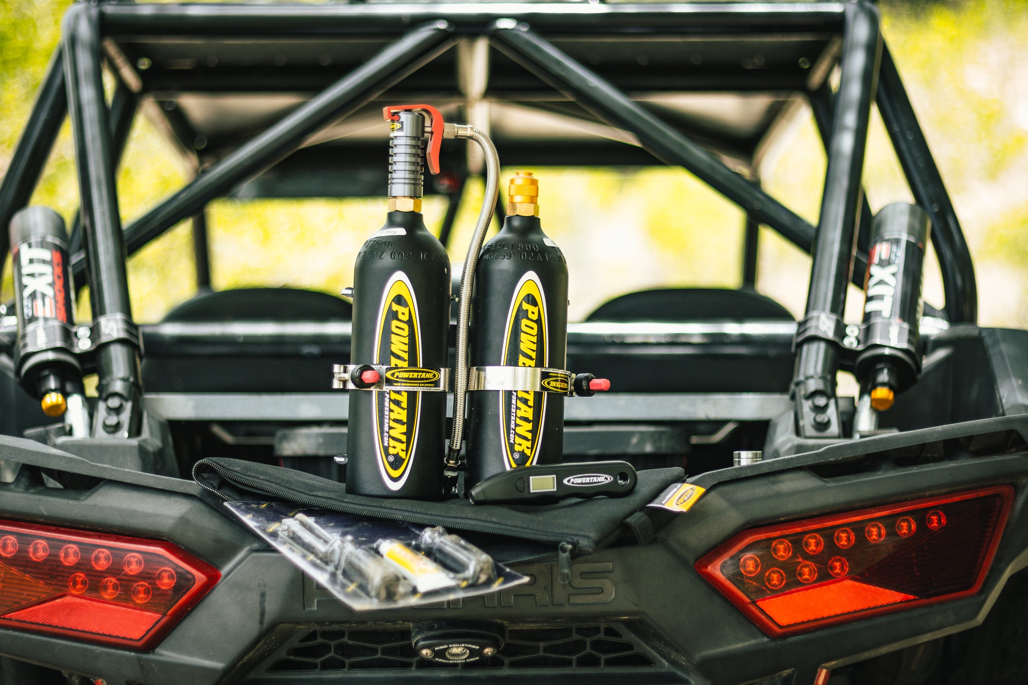 Double Barrel Bracket Power Shot™ Trigger - SXS Two Bottle CO2 Air Up System Power Tank