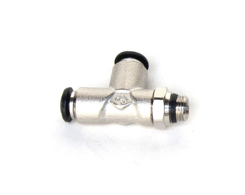 Power Tank Run Tee Push-In Air Line Fitting - 5 mm. or 6 mm. x 1/8" Global Thread Fitting